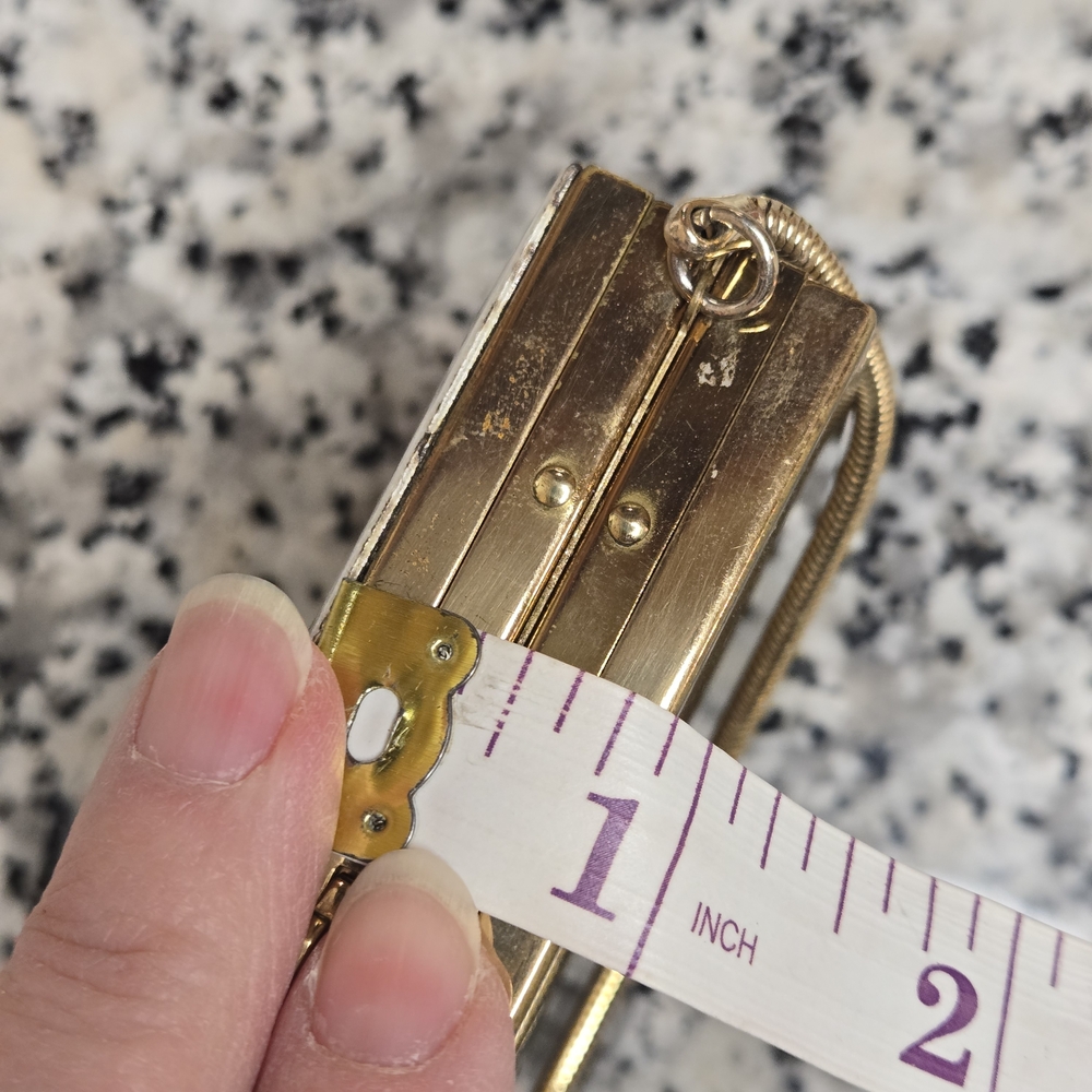 Rare Double-Sided 1950s Butterfly Enamel Carryall Minaudière Compact - Picture 15 of 16